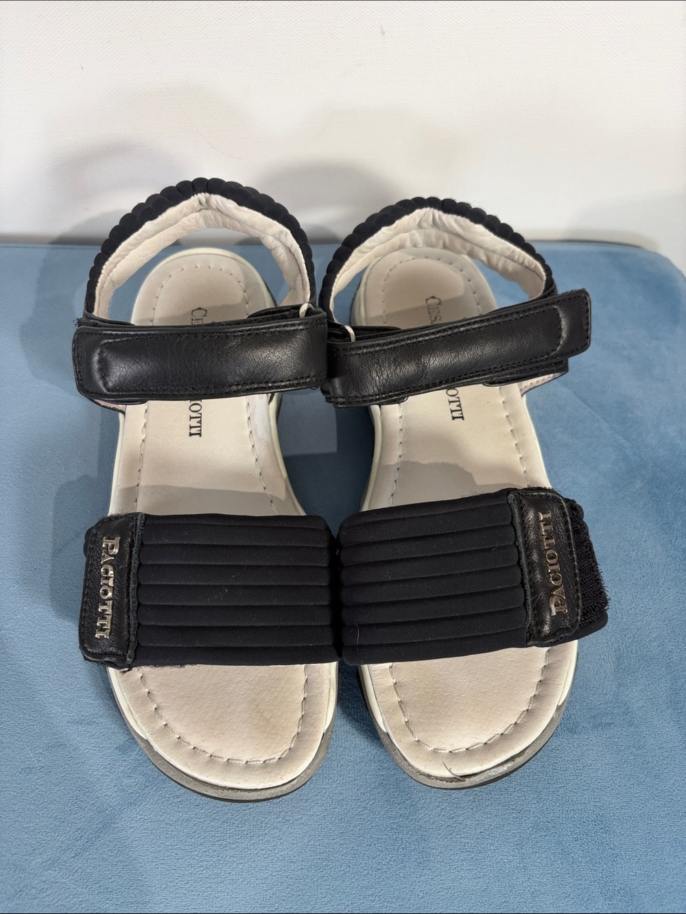 Cesare Paciotti Black and Cream Kids Sandals